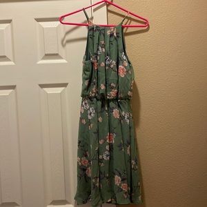 High neck floral dress